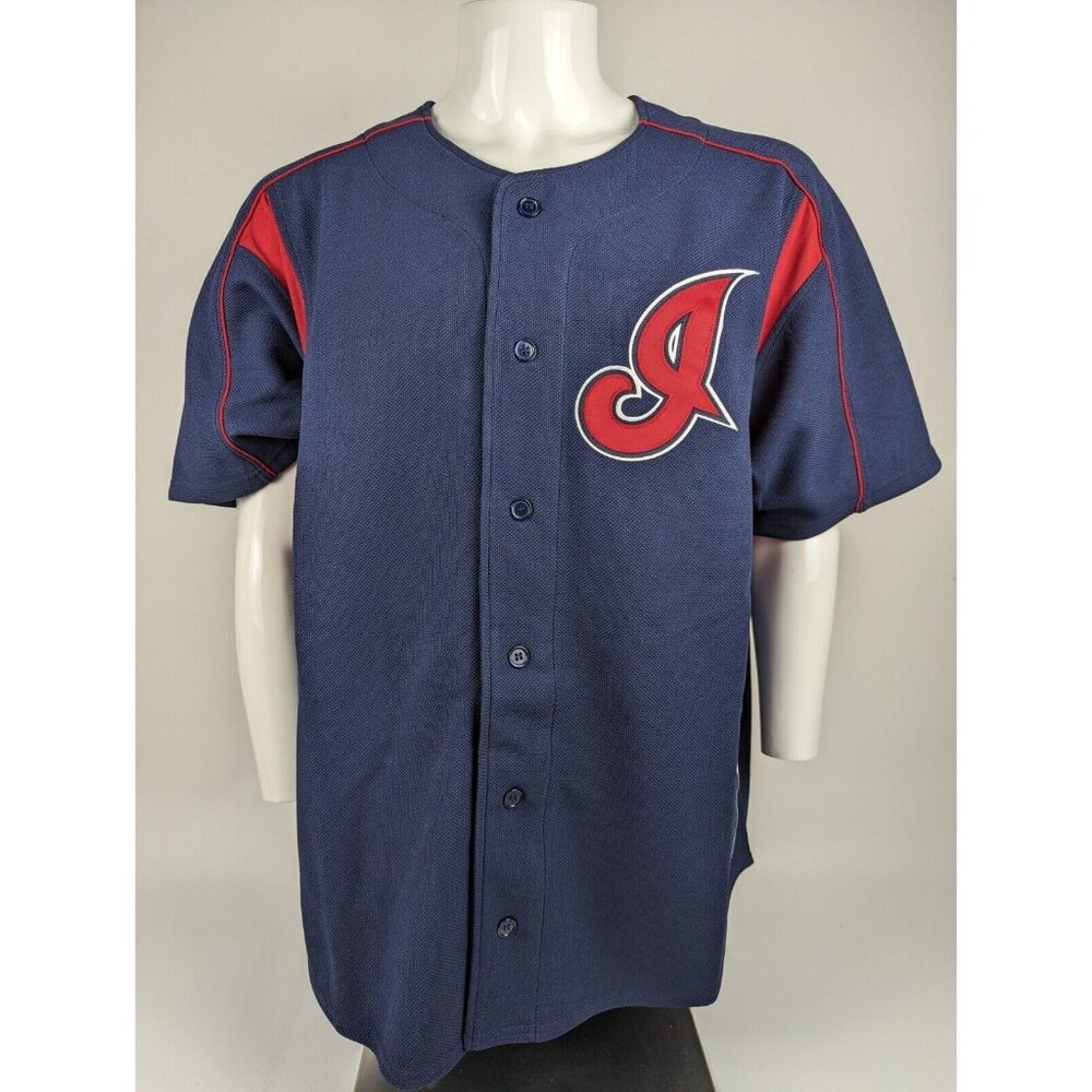 Men's Blue and Red Baseball Shirt